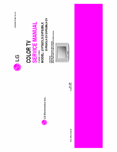 21FS2CLX, 21FS2BLX CW62B 21FS2CLX, 21FS2BLX Service manual ch. CW62B